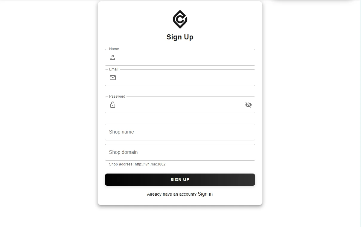 Bronvi sign up form